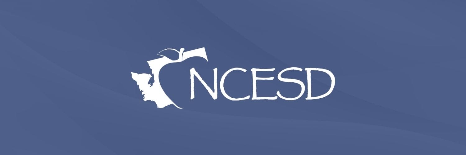 NCESD logo on blue background