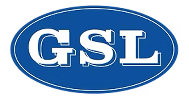 Blue GSL logo in oval shape
